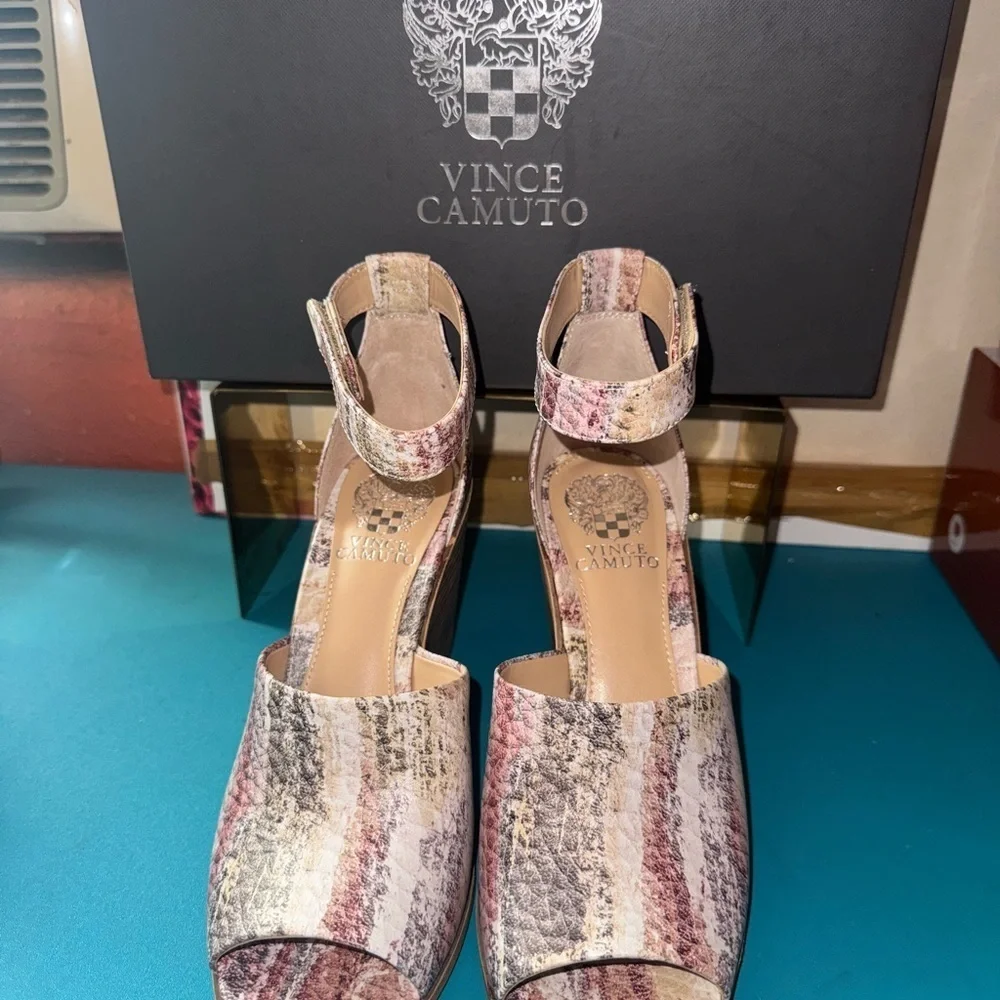 Vince Camuto Deedriana Snake Print Wedge Sandal